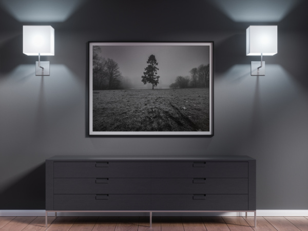 Mockup "Arbre dans la Brume" Tirage photo 48x33 cm